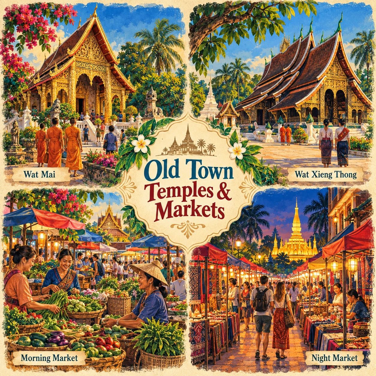 Illustrated Old Town Temples And Markets Route