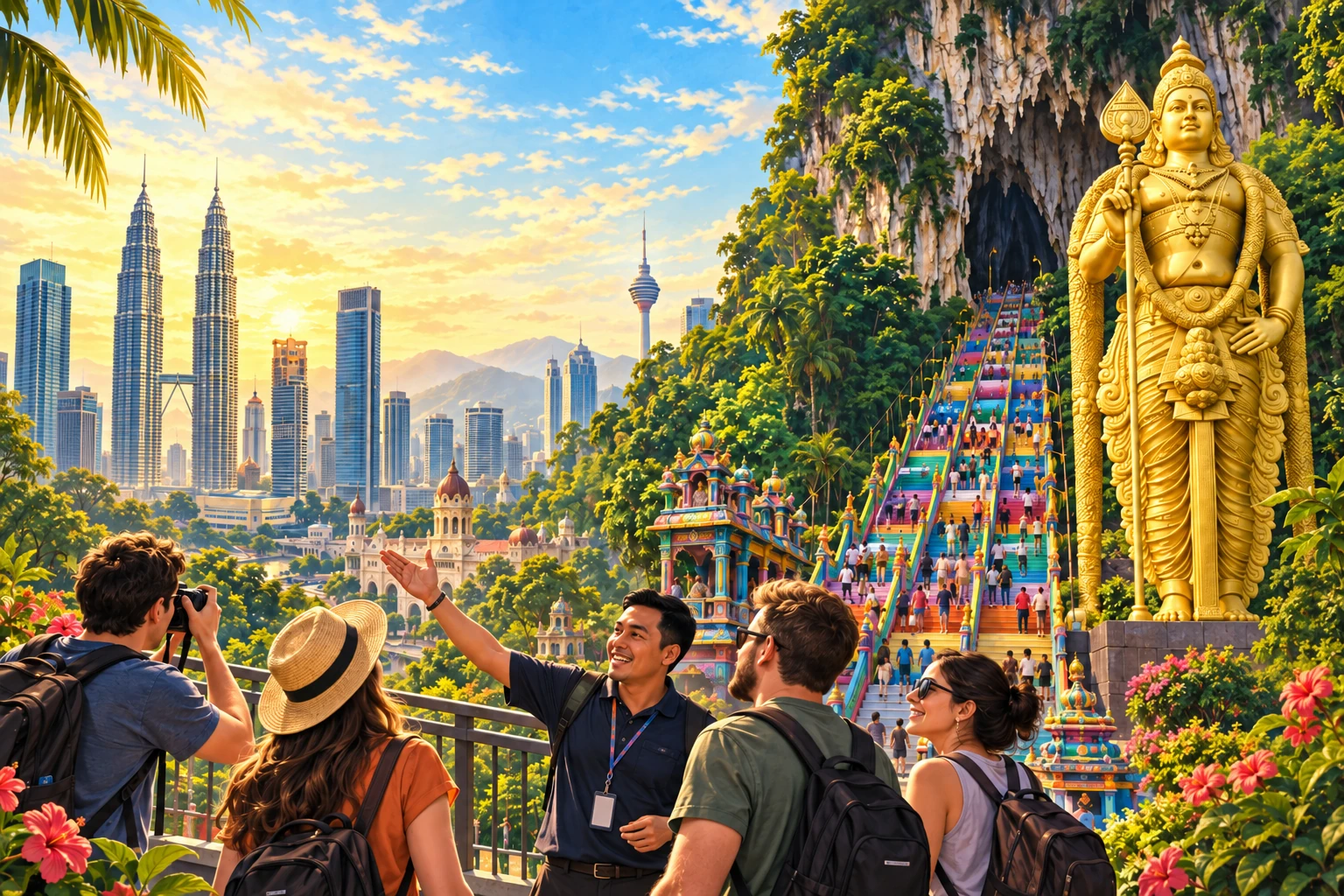Illustrated Kuala Lumpur city and Batu Caves tour in Kuala Lumpur, Malaysia