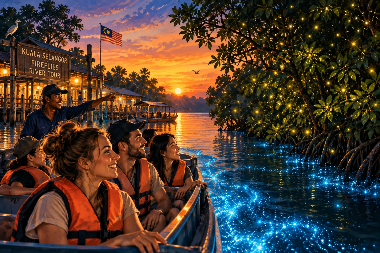 Illustrated Kuala Selangor fireflies and Blue Tears tour in Kuala Lumpur, Malaysia