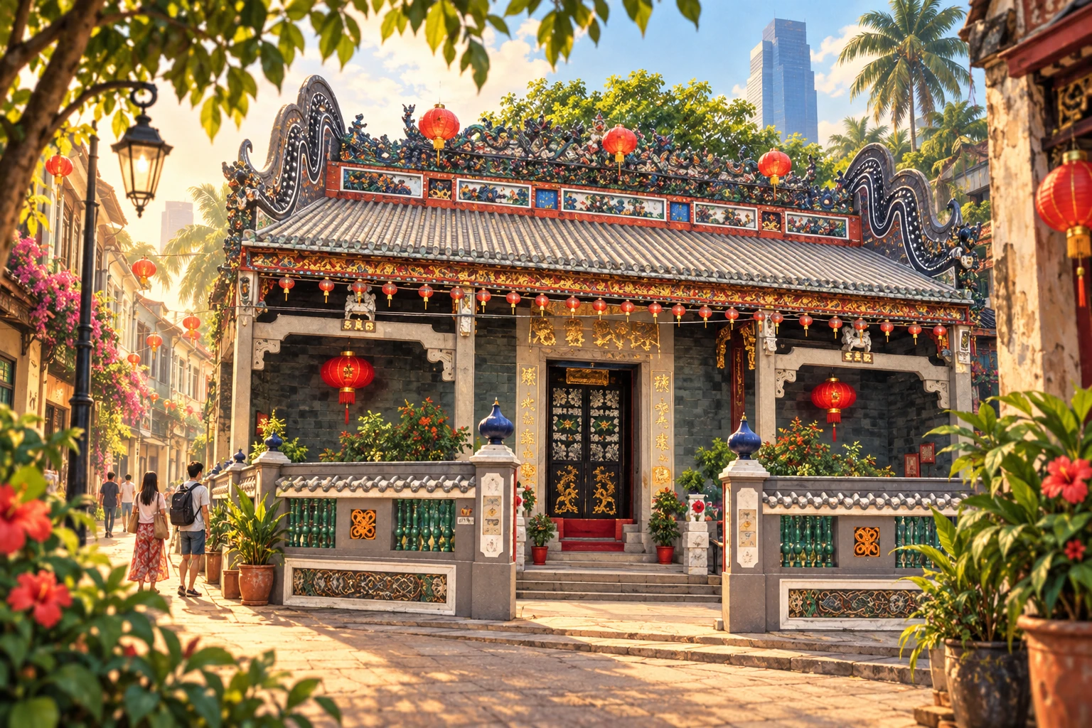Illustrated Chan See Shu Yuen clan house in Kuala Lumpur, Malaysia