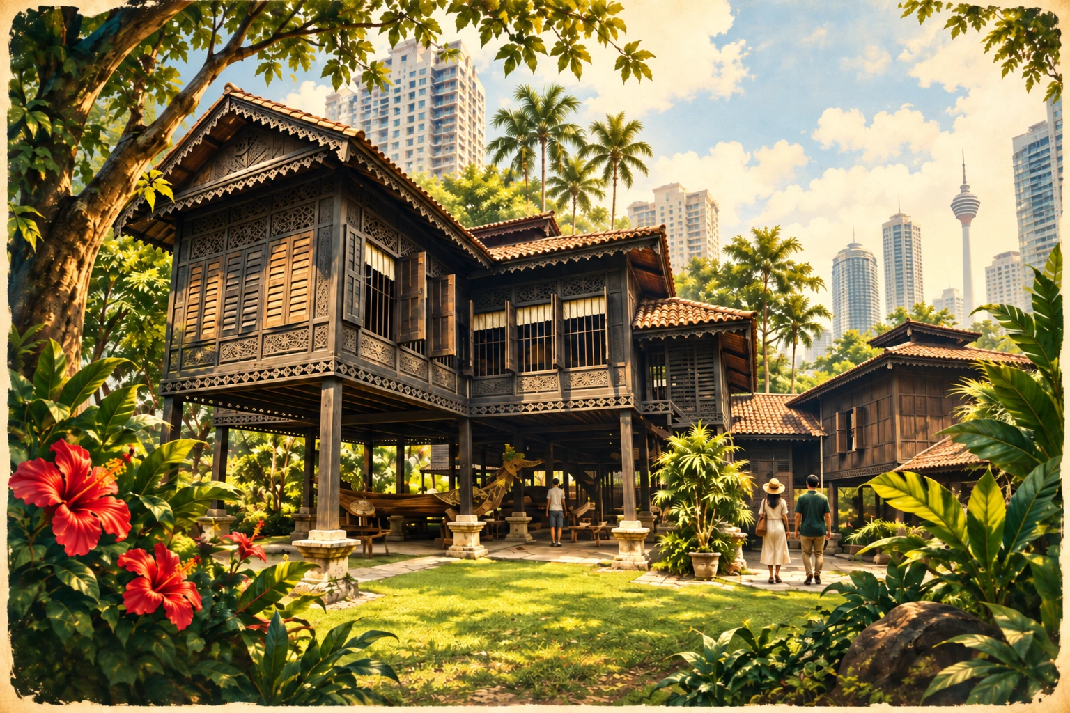 Illustrated Rumah Penghulu Abu Seman in Kuala Lumpur, Malaysia