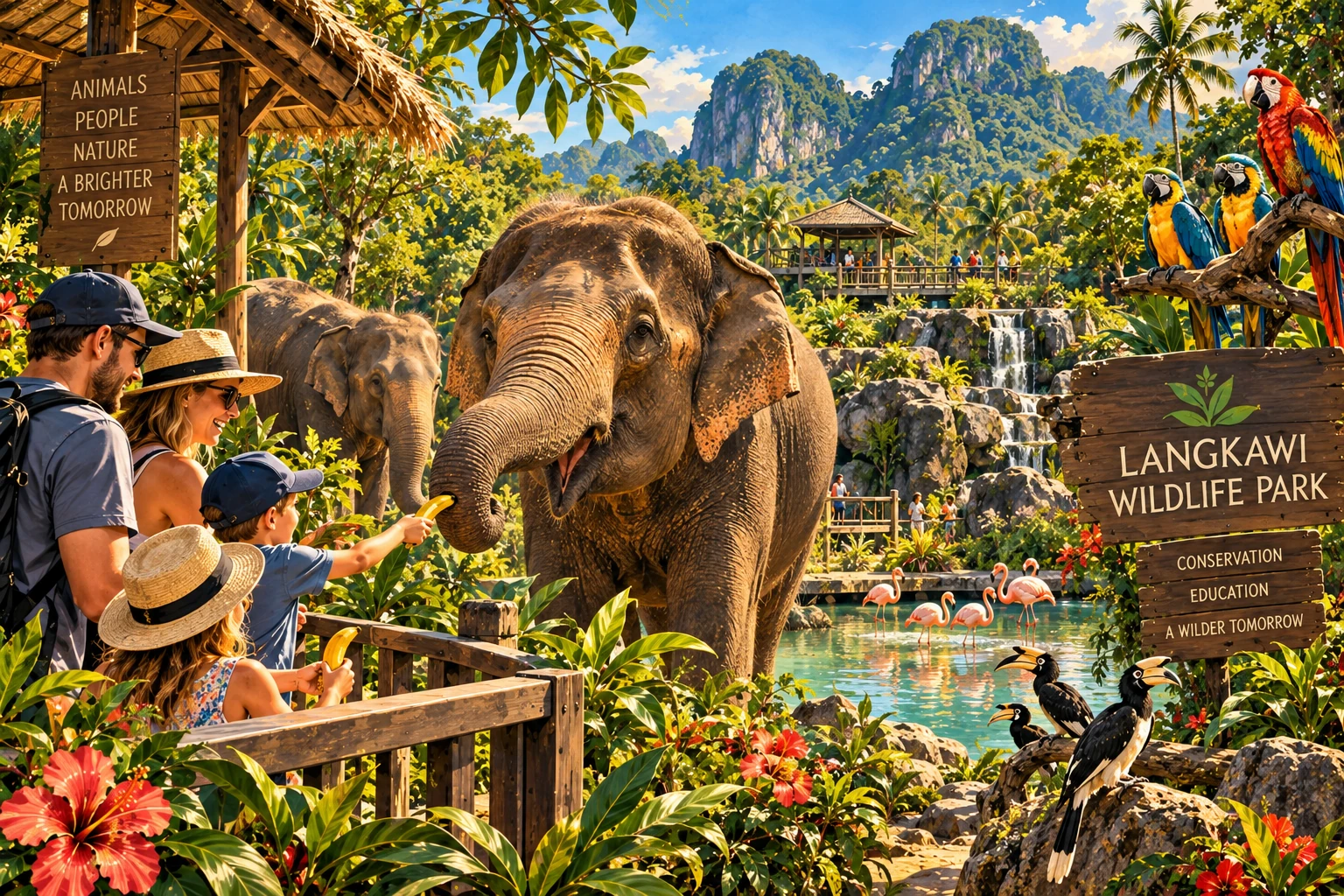 Illustrated Langkawi Wildlife Park visit in Langkawi, Malaysia
