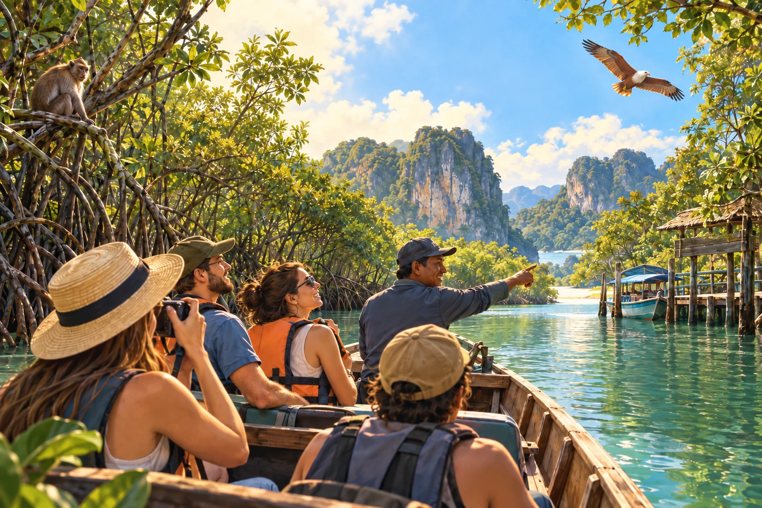 Illustrated Tanjung Rhu mangrove tour in Langkawi, Malaysia