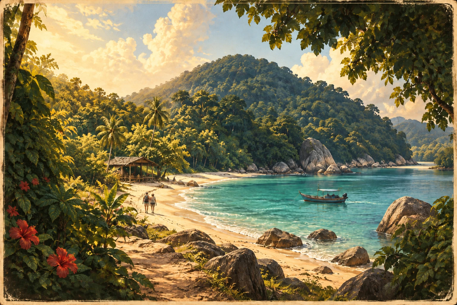 Illustrated Pantai Kerachut in Penang, Malaysia