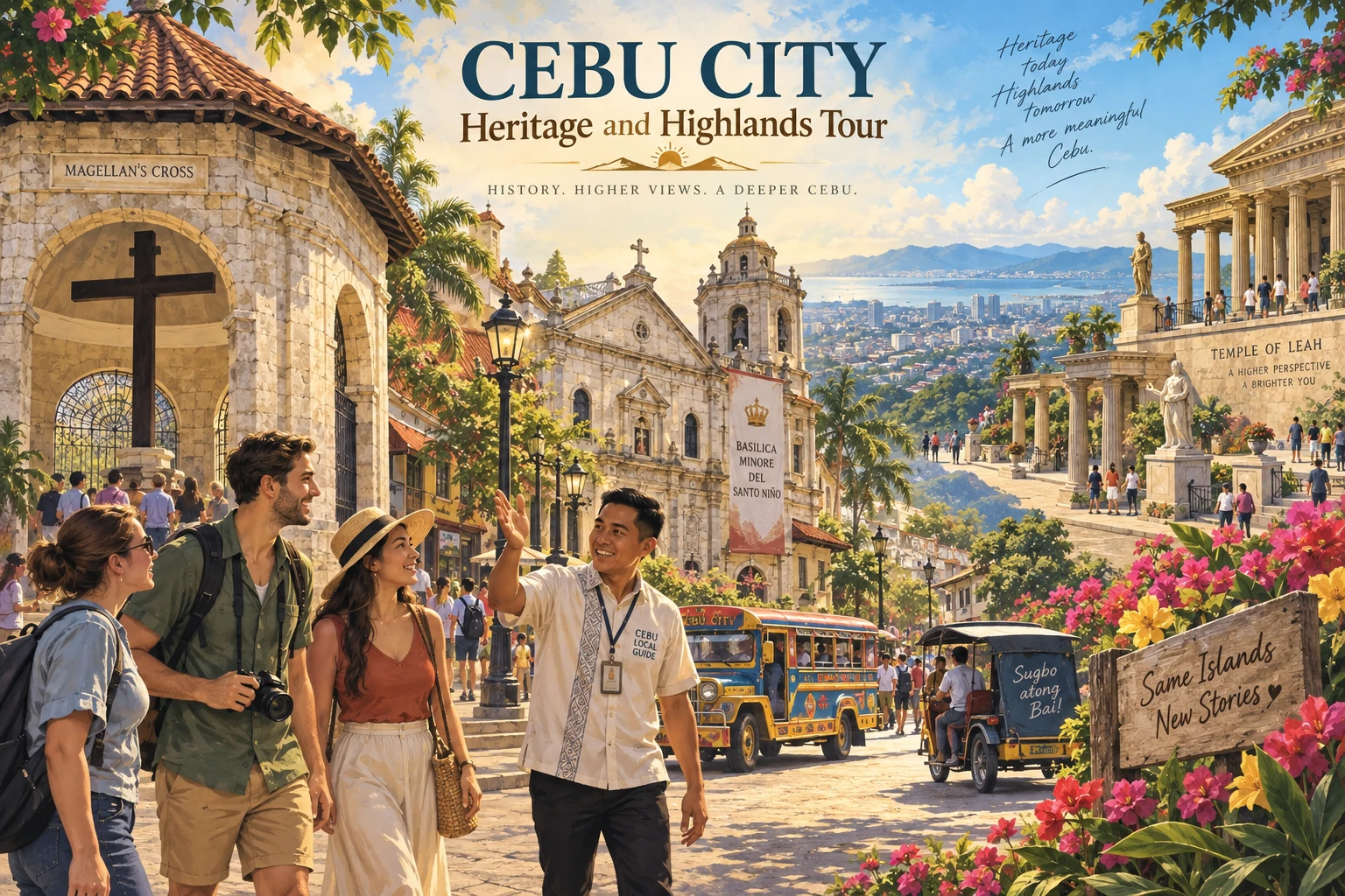 Illustrated Cebu City heritage and highlands tour in Cebu City, Philippines