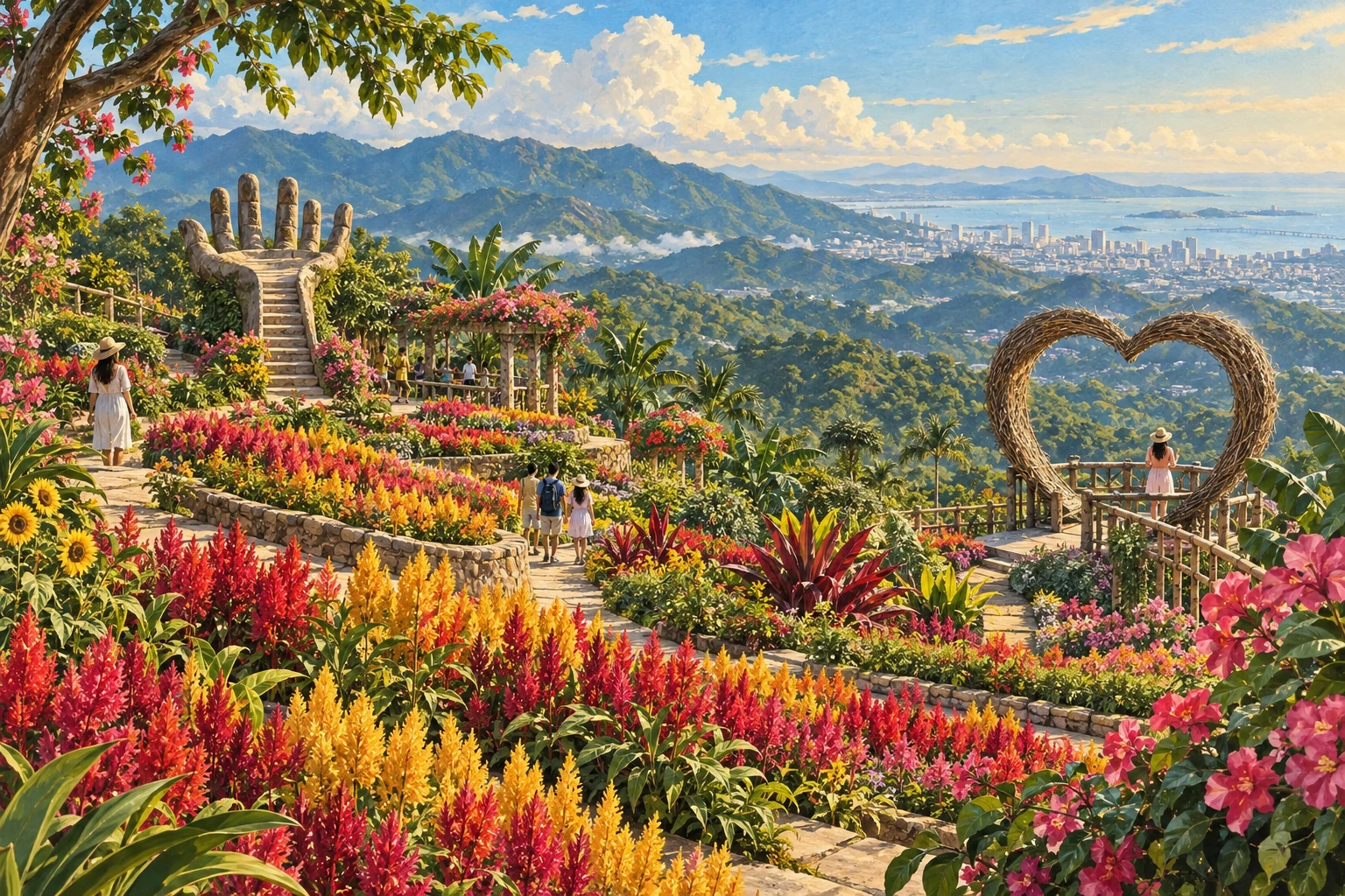 Illustrated Sirao Garden in Cebu City, Philippines