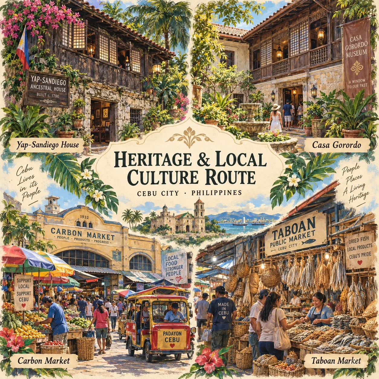 Illustrated Heritage and local culture in Cebu City, Philippines