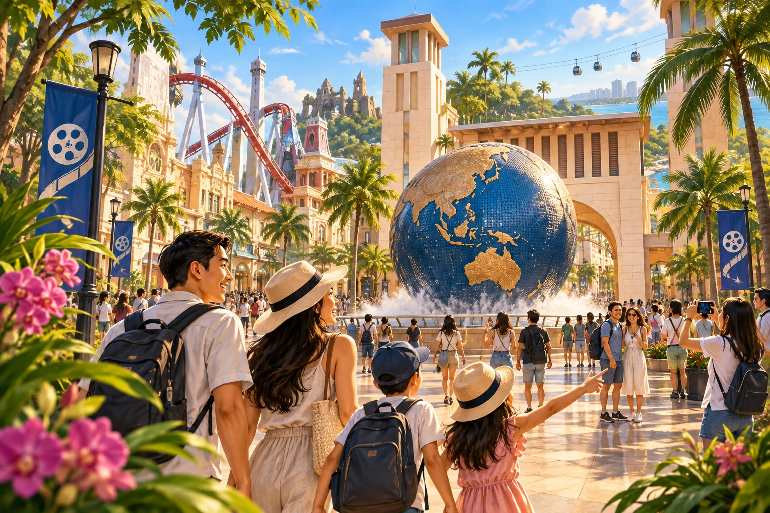 Illustrated Universal Studios Singapore in Singapore
