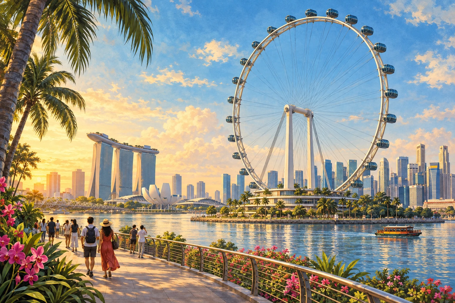 Illustrated view of Singapore Flyer in Singapore