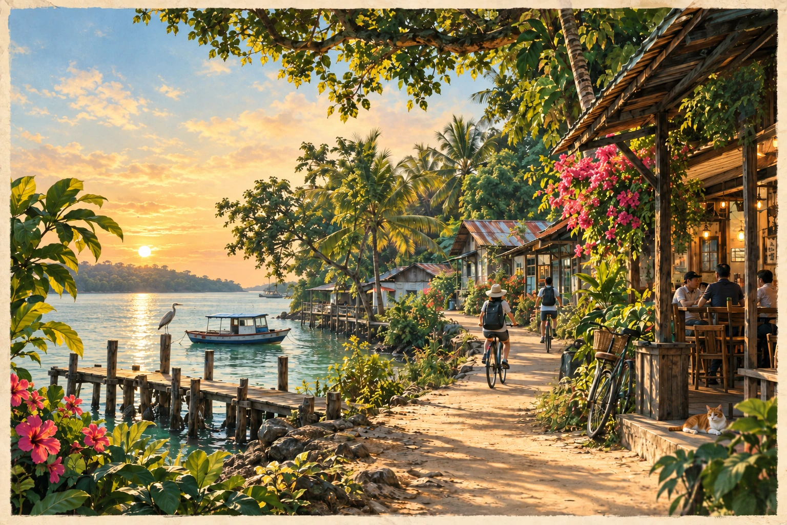 Illustrated Pulau Ubin in Singapore