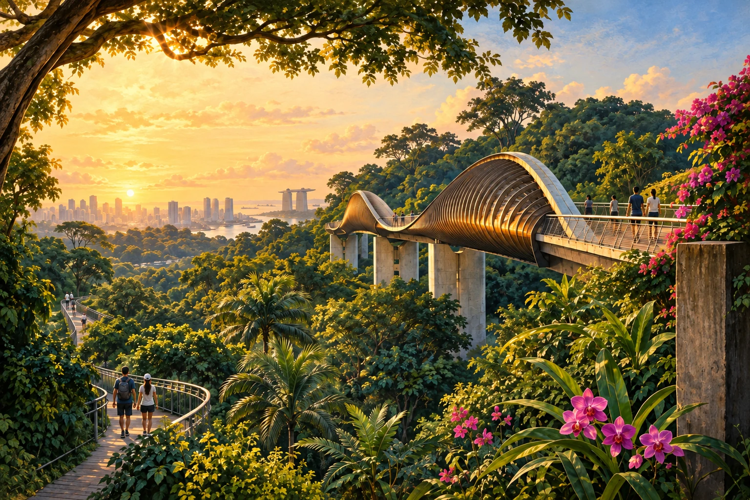 Illustrated Southern Ridges in Singapore