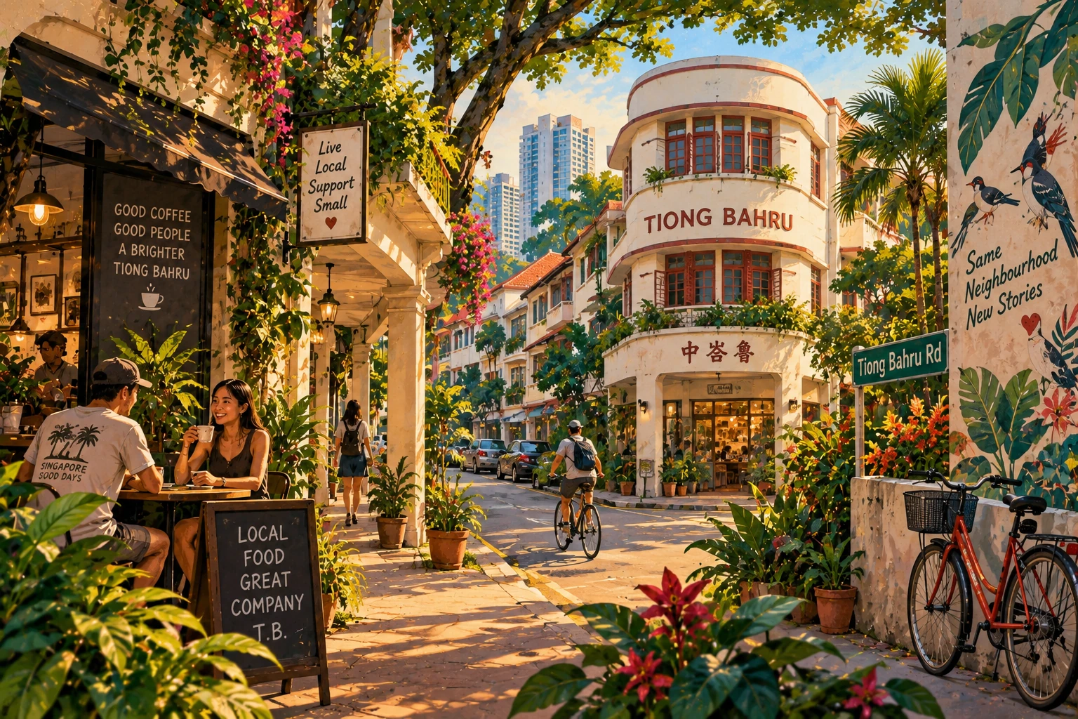 Illustrated Tiong Bahru in Singapore