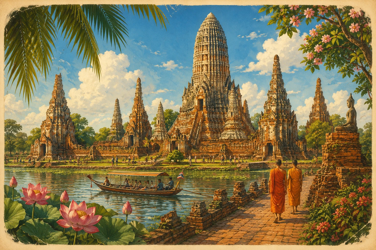 Wat Chaiwatthanaram beside the Chao Phraya River