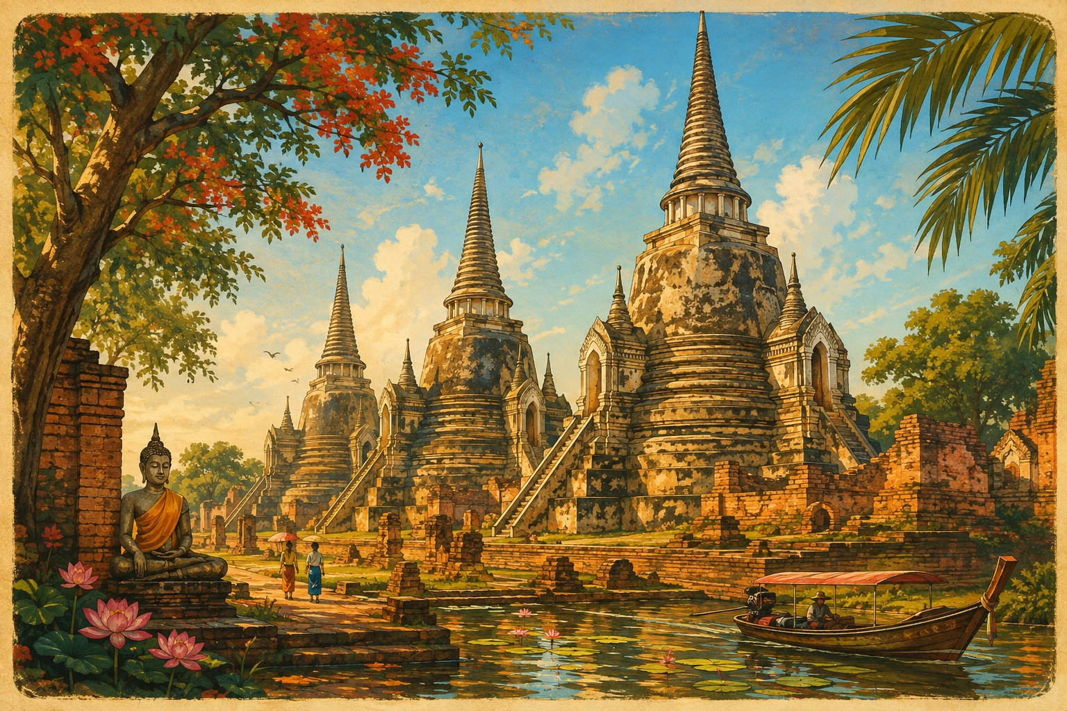 Three chedis at Wat Phra Si Sanphet
