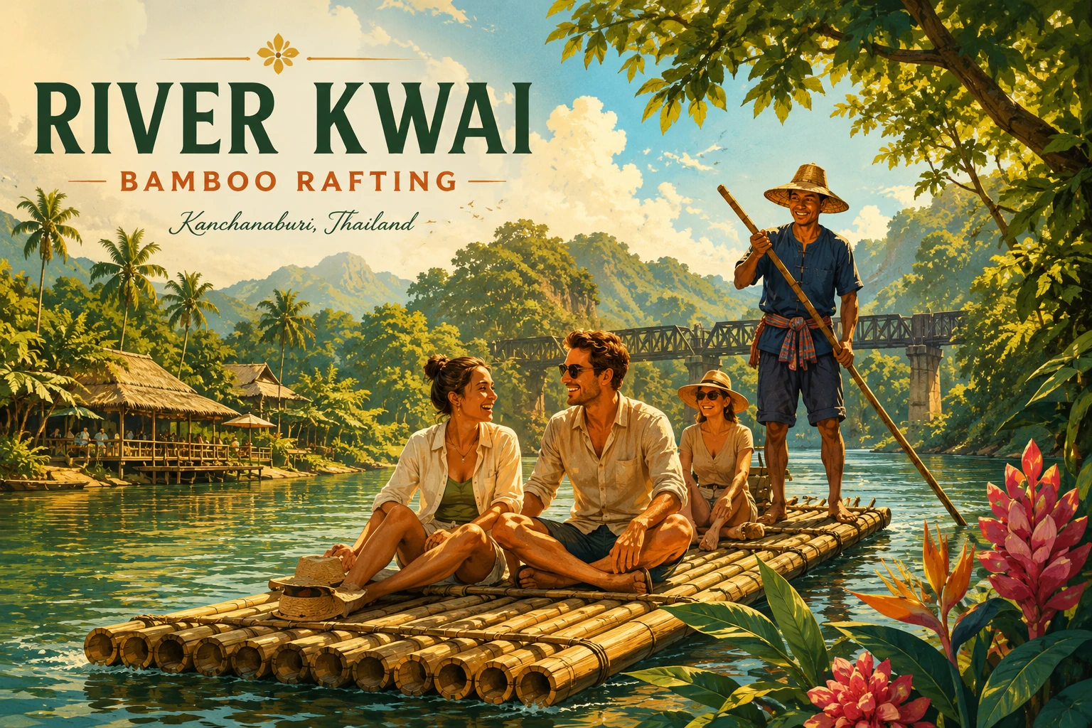 Bamboo rafting on the River Kwai