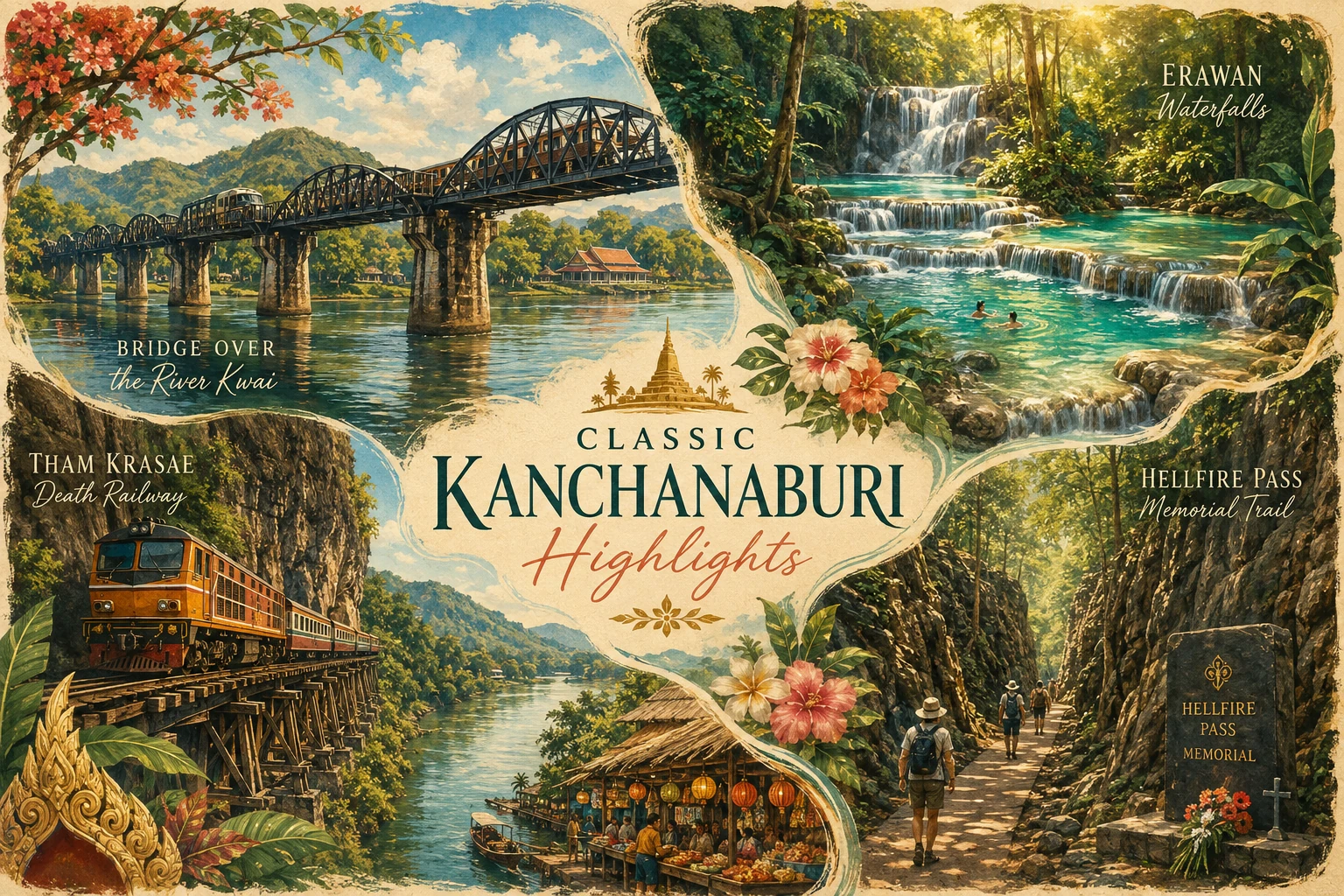 Illustrated classic Kanchanaburi route