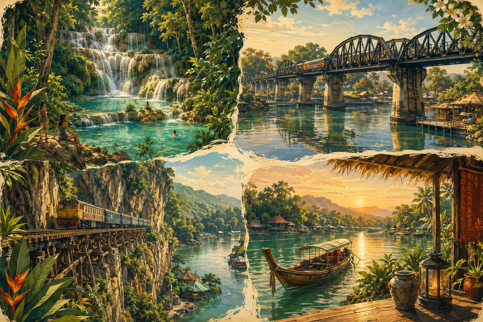 Illustrated Erawan and River Kwai route