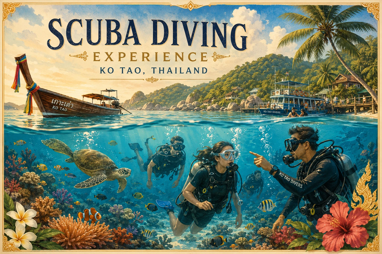 Beginner scuba diving at Ko Tao