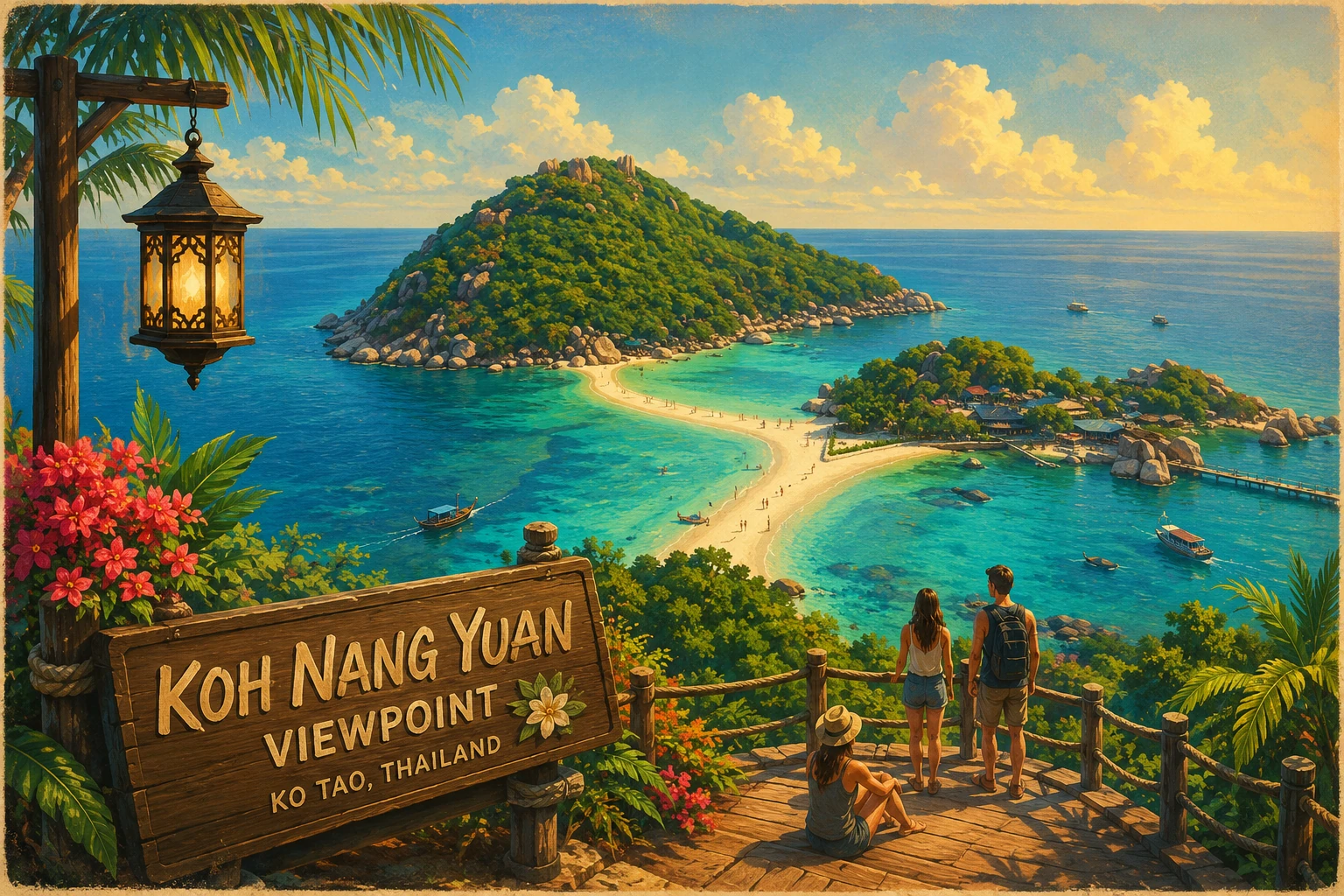 Koh Nang Yuan sandbar and viewpoint near Ko Tao