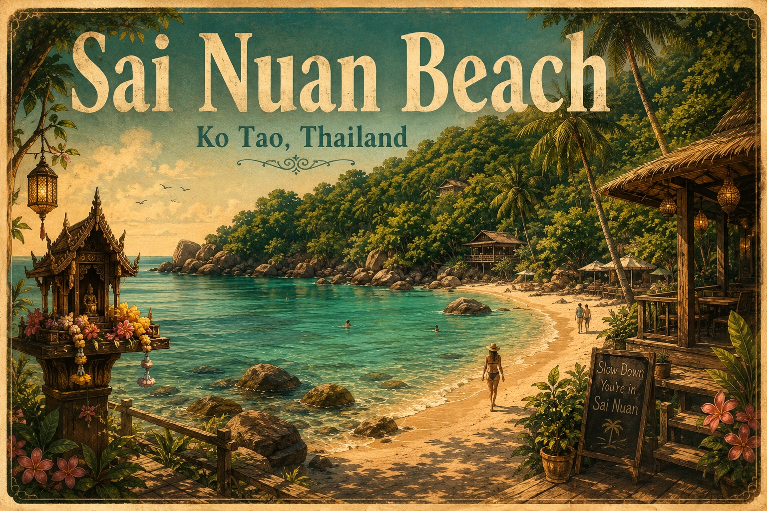 Quiet Sai Nuan Beach on Ko Tao
