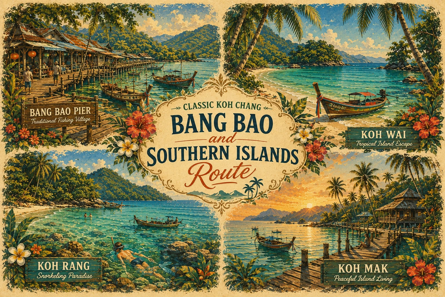 Illustrated Bang Bao and southern islands route