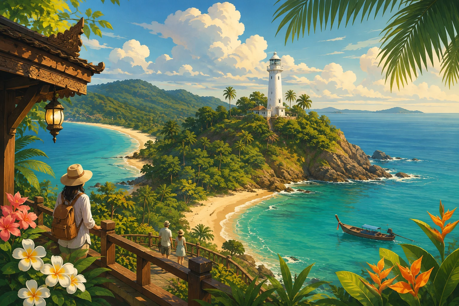 Lighthouse and beaches in Mu Ko Lanta National Park