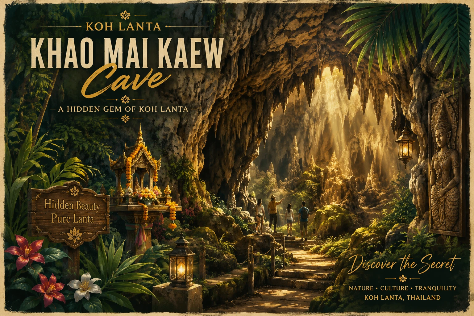 Limestone chamber inside Khao Mai Kaew Cave