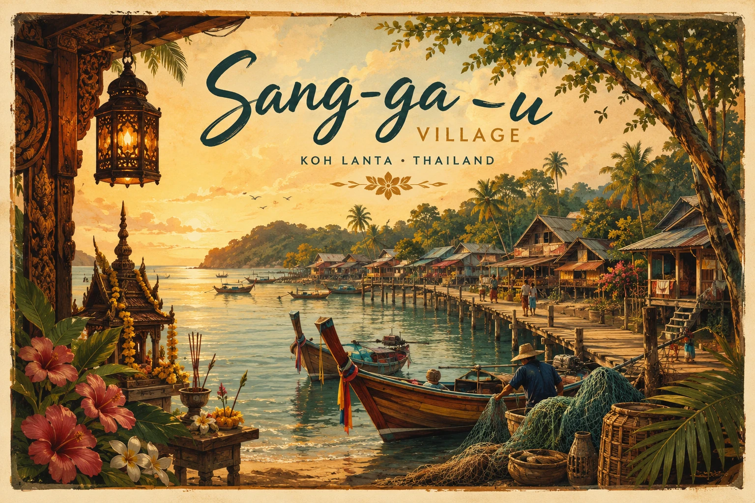 Traditional coastal village of Sang Ga U on Koh Lanta