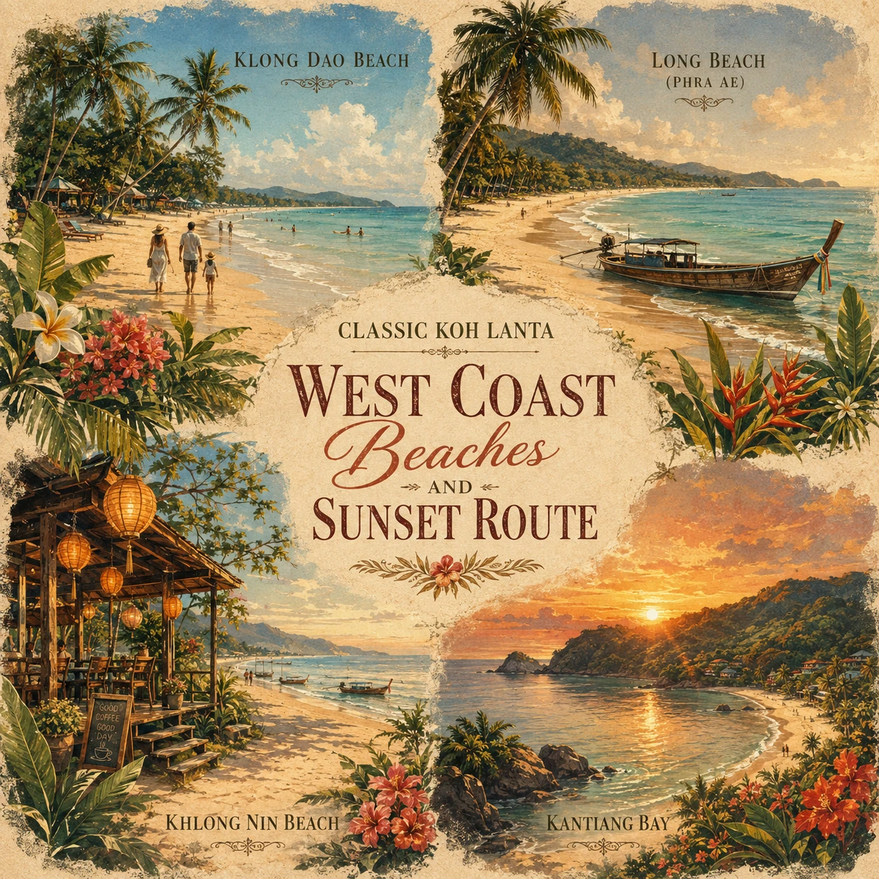 Illustrated Koh Lanta west coast route