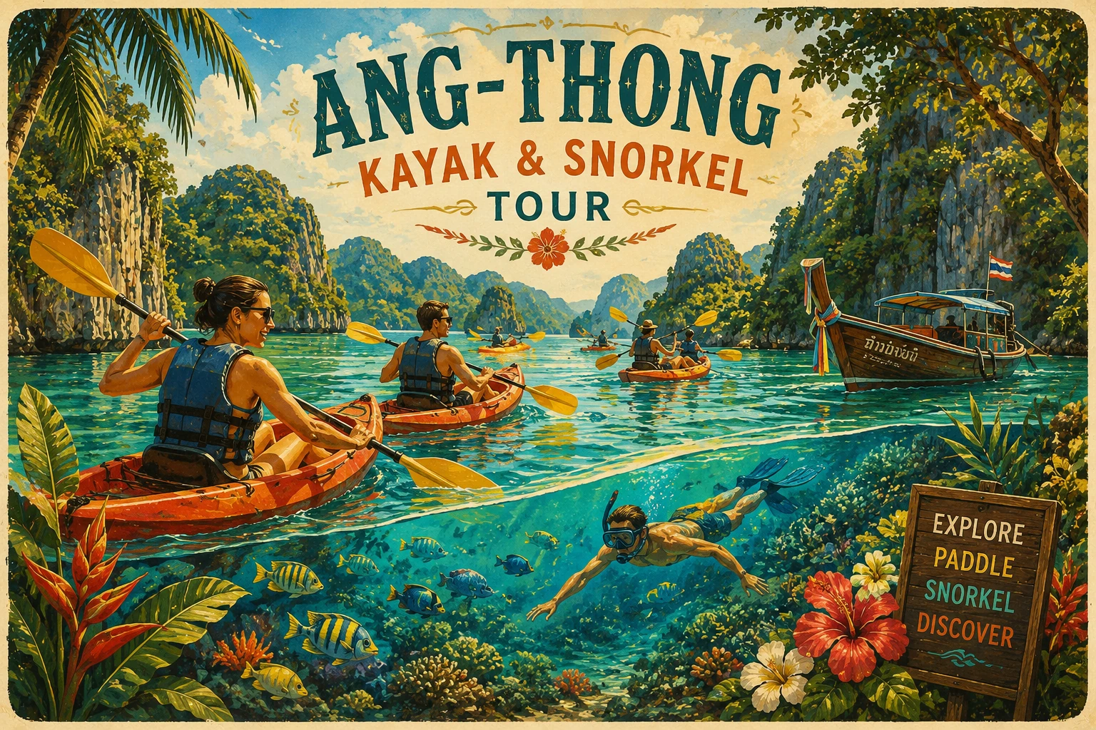 Kayaking and snorkeling in Ang Thong from Koh Phangan