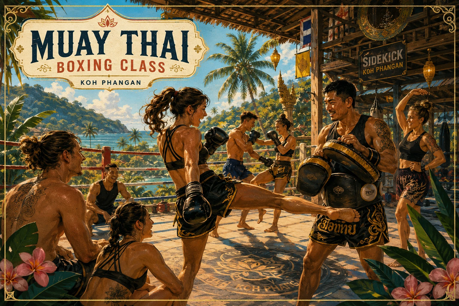 Beginner Muay Thai class on Koh Phangan
