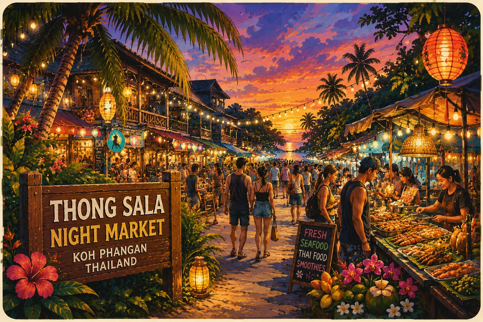 Thong Sala night market food stalls