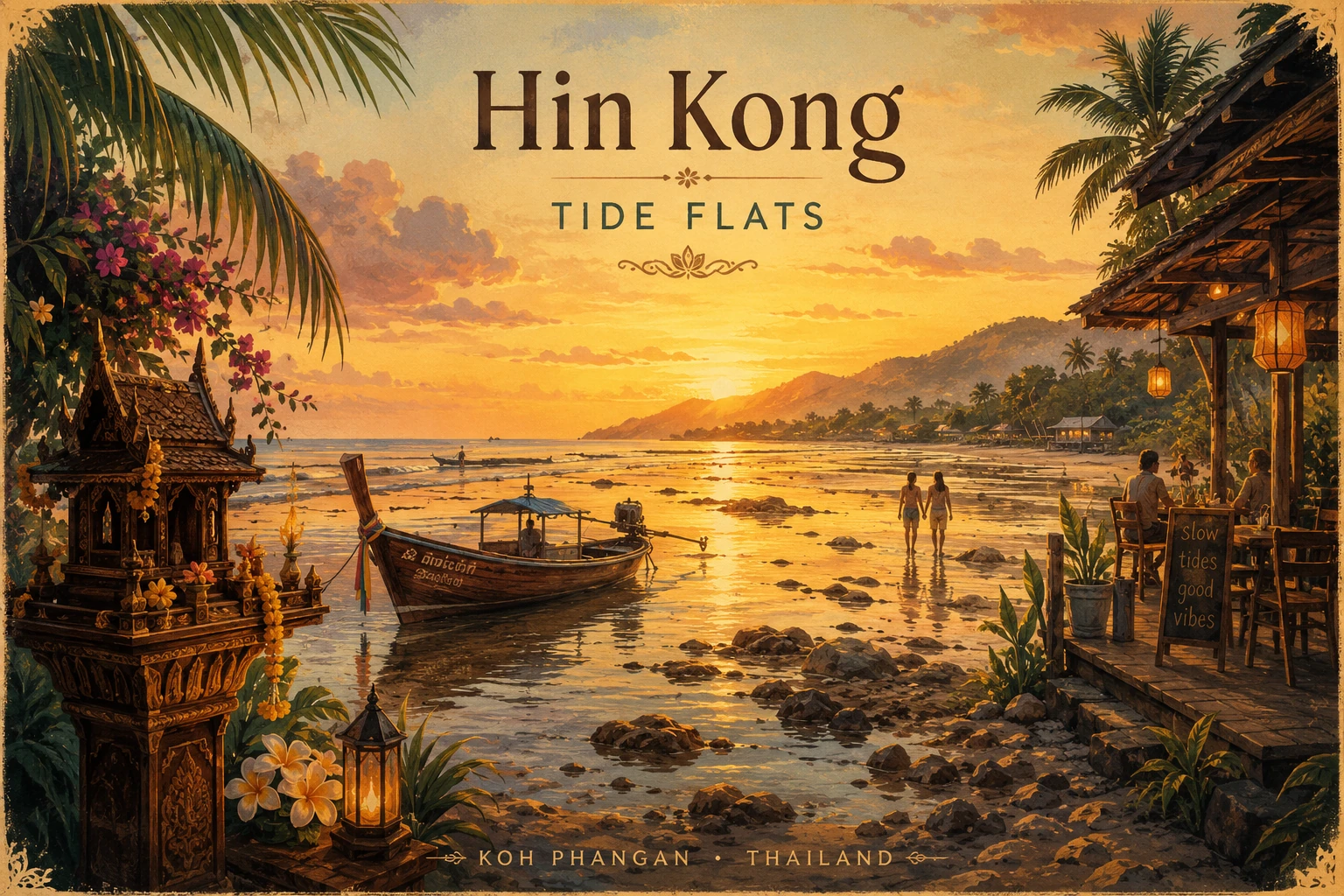 Sunset across Hin Kong tide flats