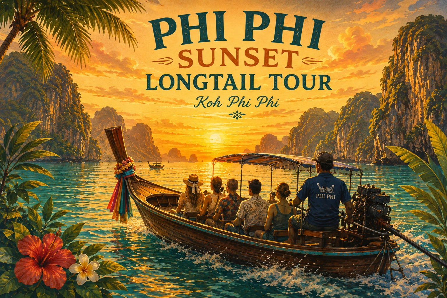 Sunset longtail boat tour around Koh Phi Phi