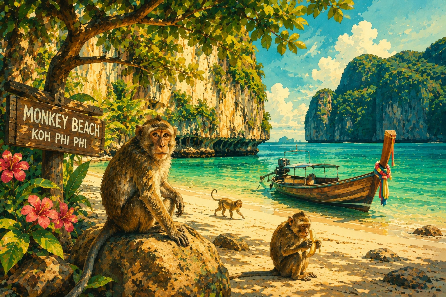 Monkey Beach on Koh Phi Phi