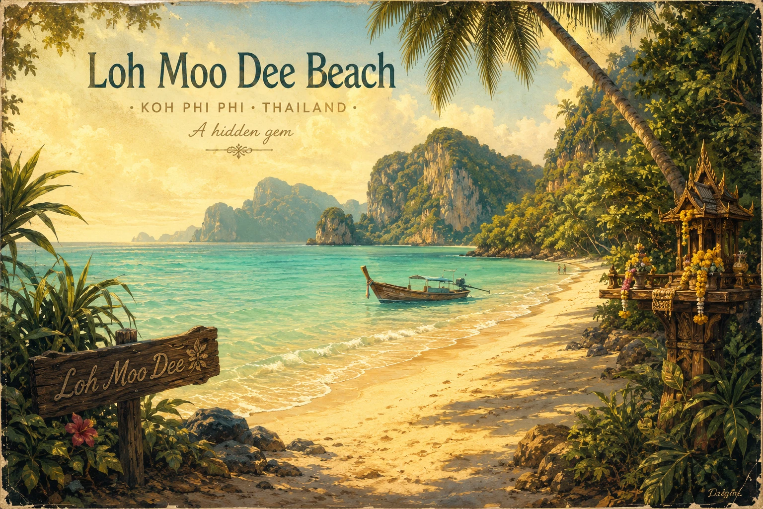 Quiet Loh Moo Dee Beach on Koh Phi Phi