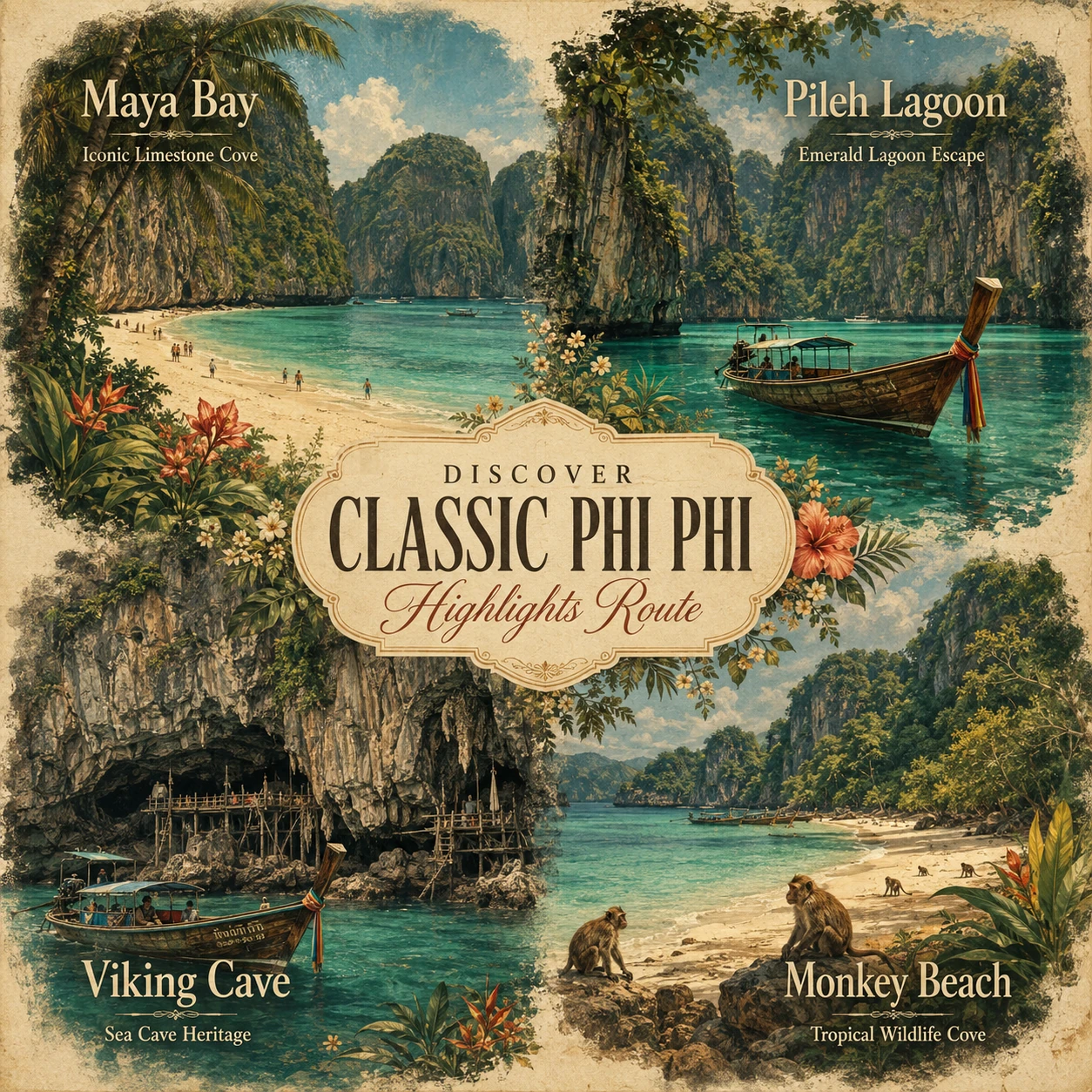 Illustrated classic Koh Phi Phi route