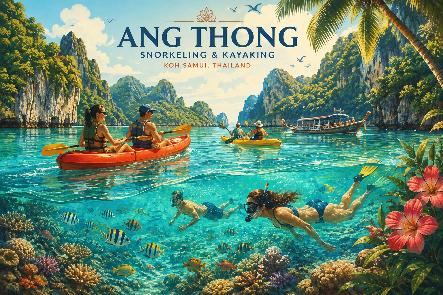 Kayaking and snorkeling in Ang Thong Marine Park