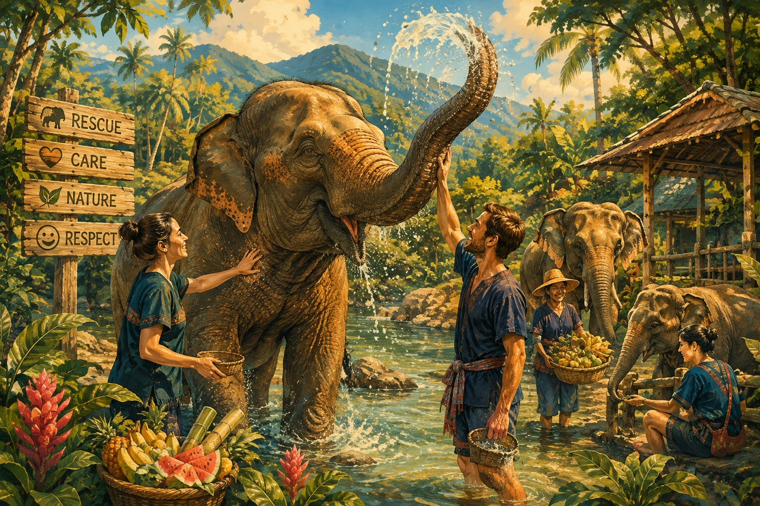 Ethical elephant sanctuary visit on Koh Samui