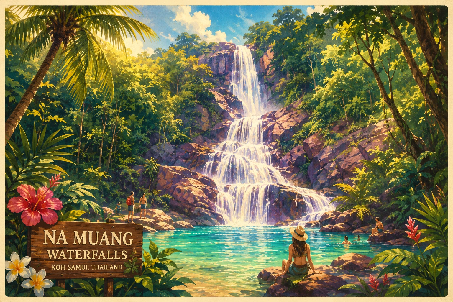 Na Muang Waterfalls in Koh Samui jungle