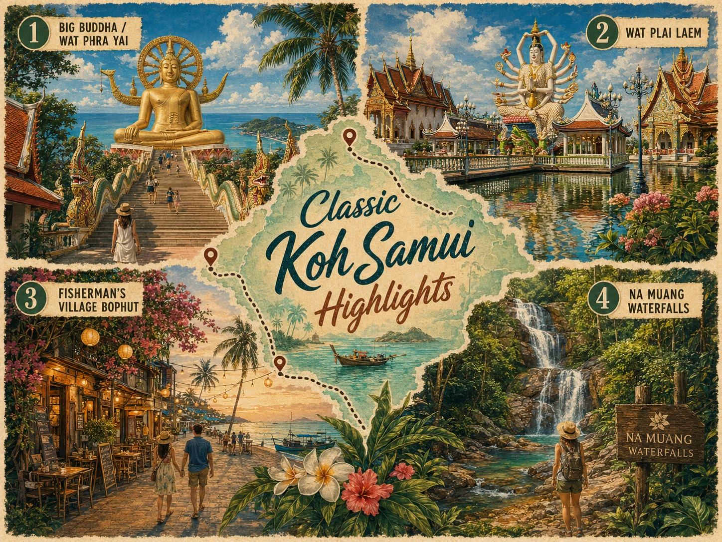 Illustrated classic Koh Samui route