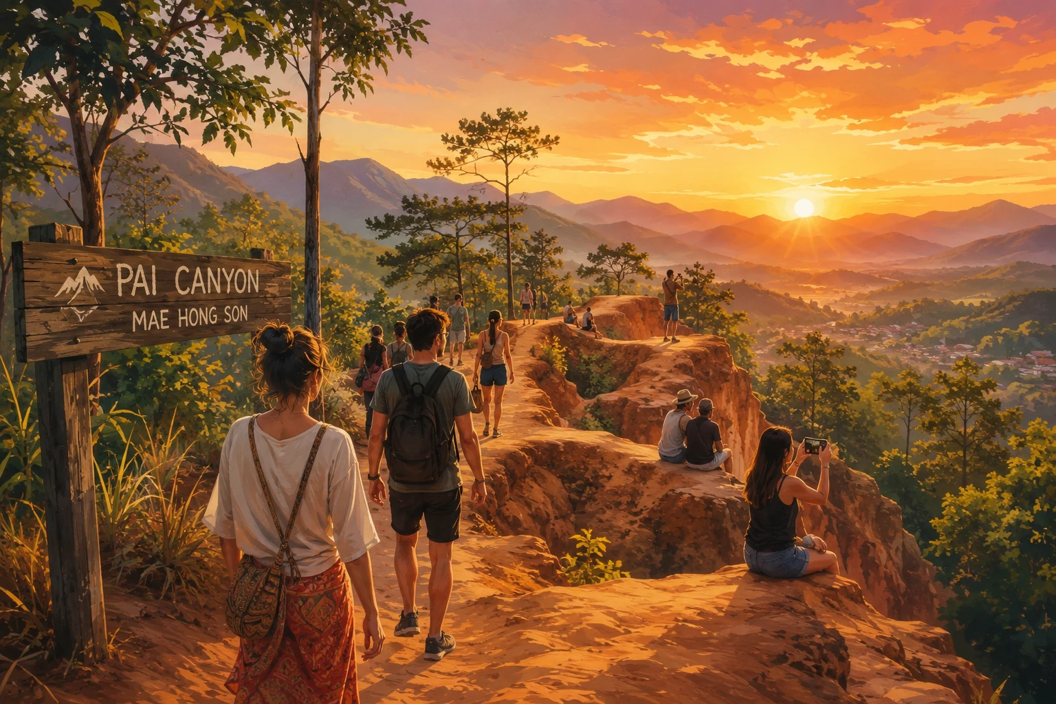 Sunset at Pai Canyon on a Mae Hong Son loop