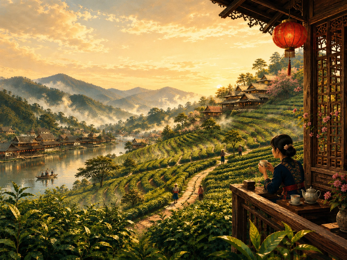 Tea plantations near Ban Rak Thai