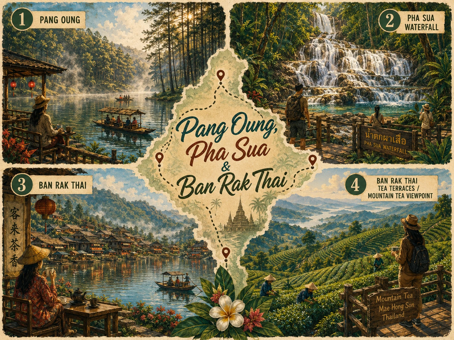 Illustrated northern Mae Hong Son route