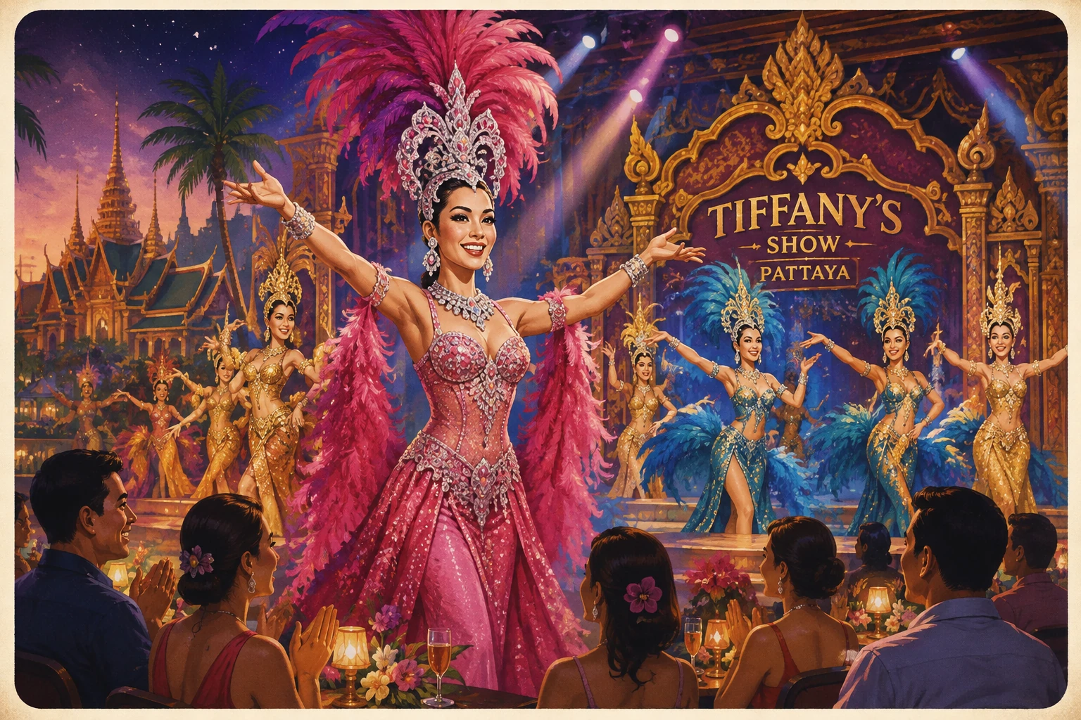 Colorful stage performance at the Tiffany cabaret in Pattaya