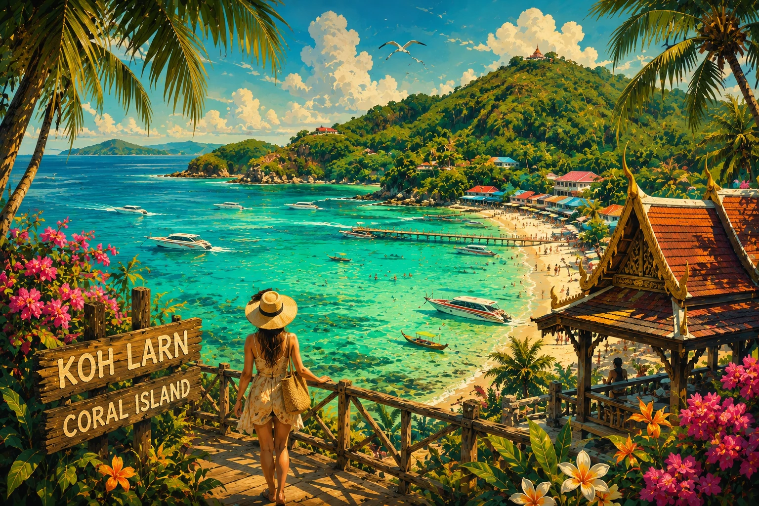 Turquoise water and beaches on Koh Larn near Pattaya