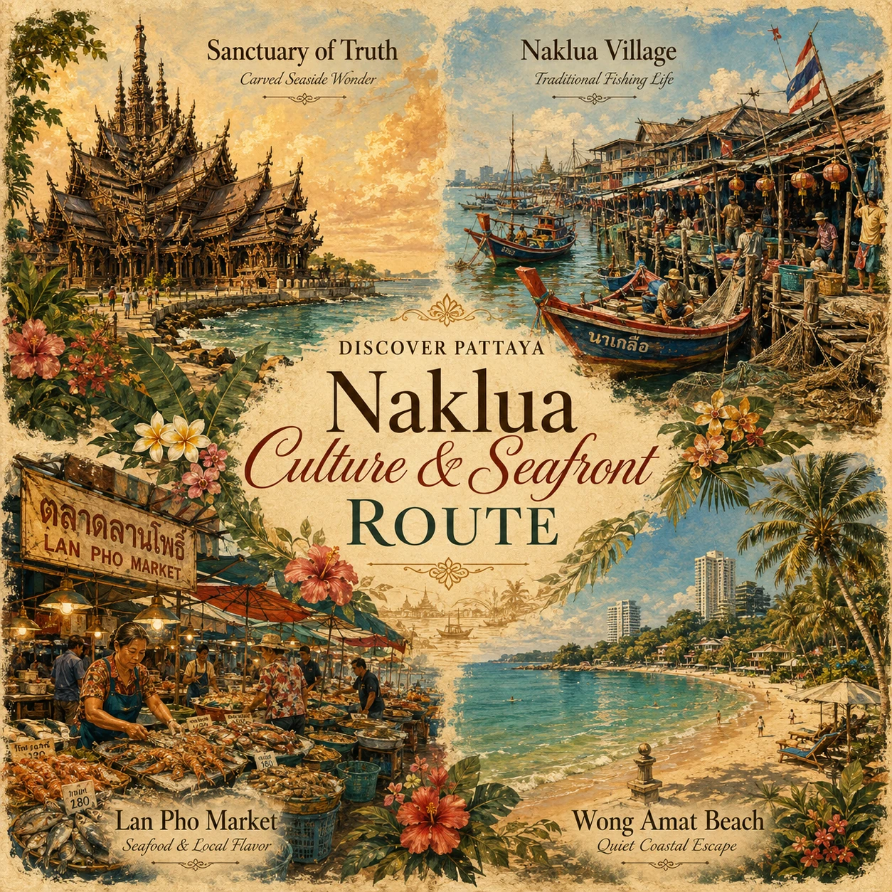 Illustrated Naklua culture and seafront route