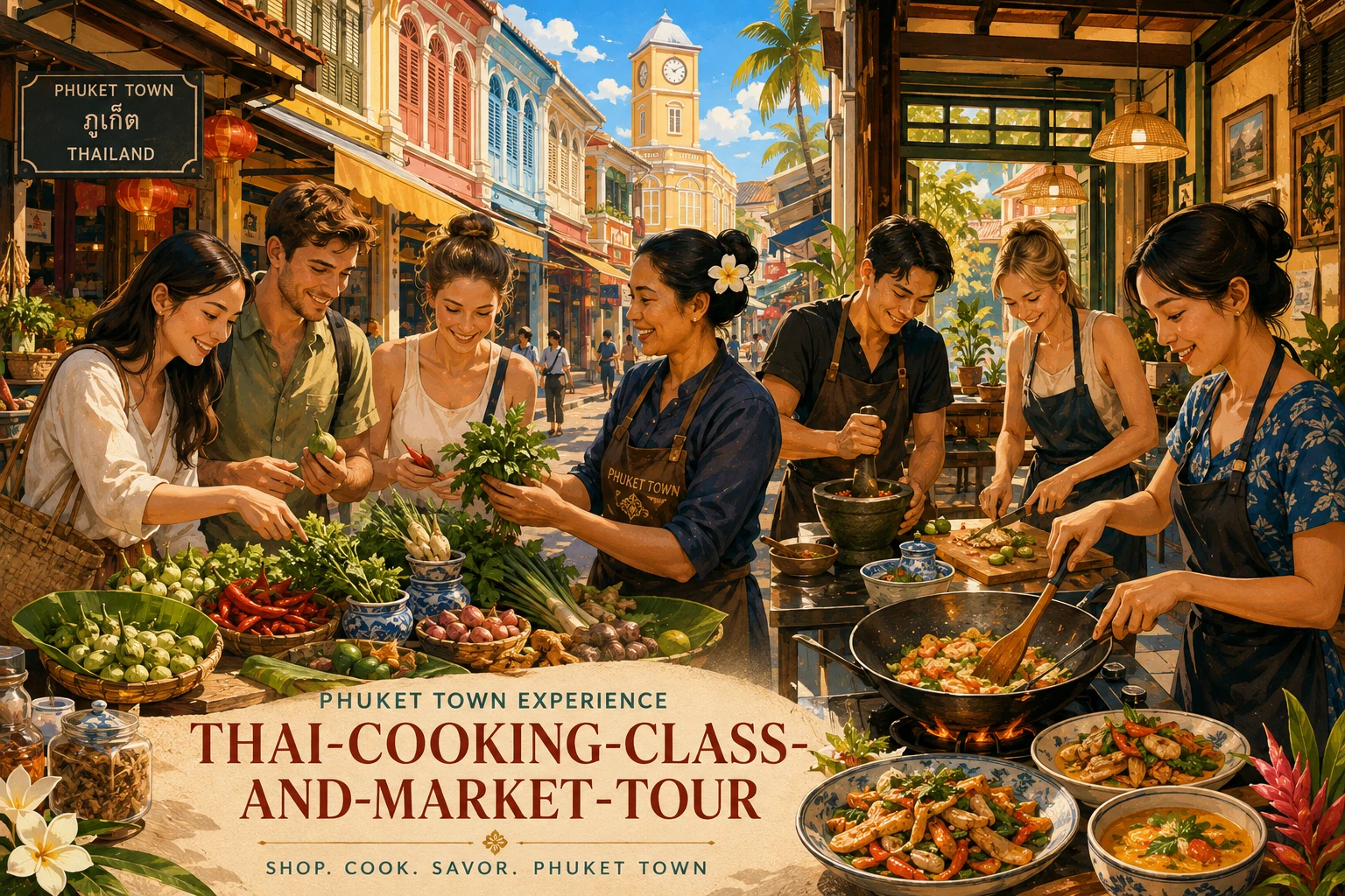 Thai cooking class and market visit in Phuket