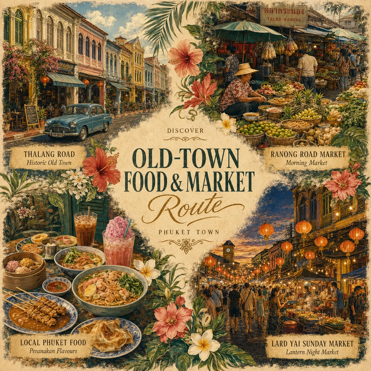 Illustrated Phuket Town food and market route