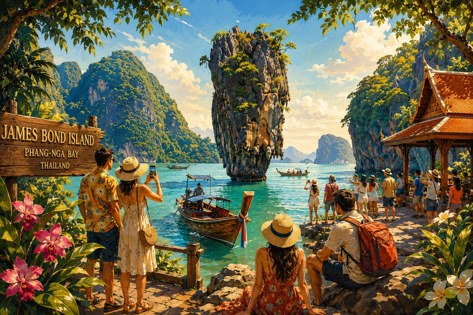 Boat tour through Phang Nga Bay and James Bond Island